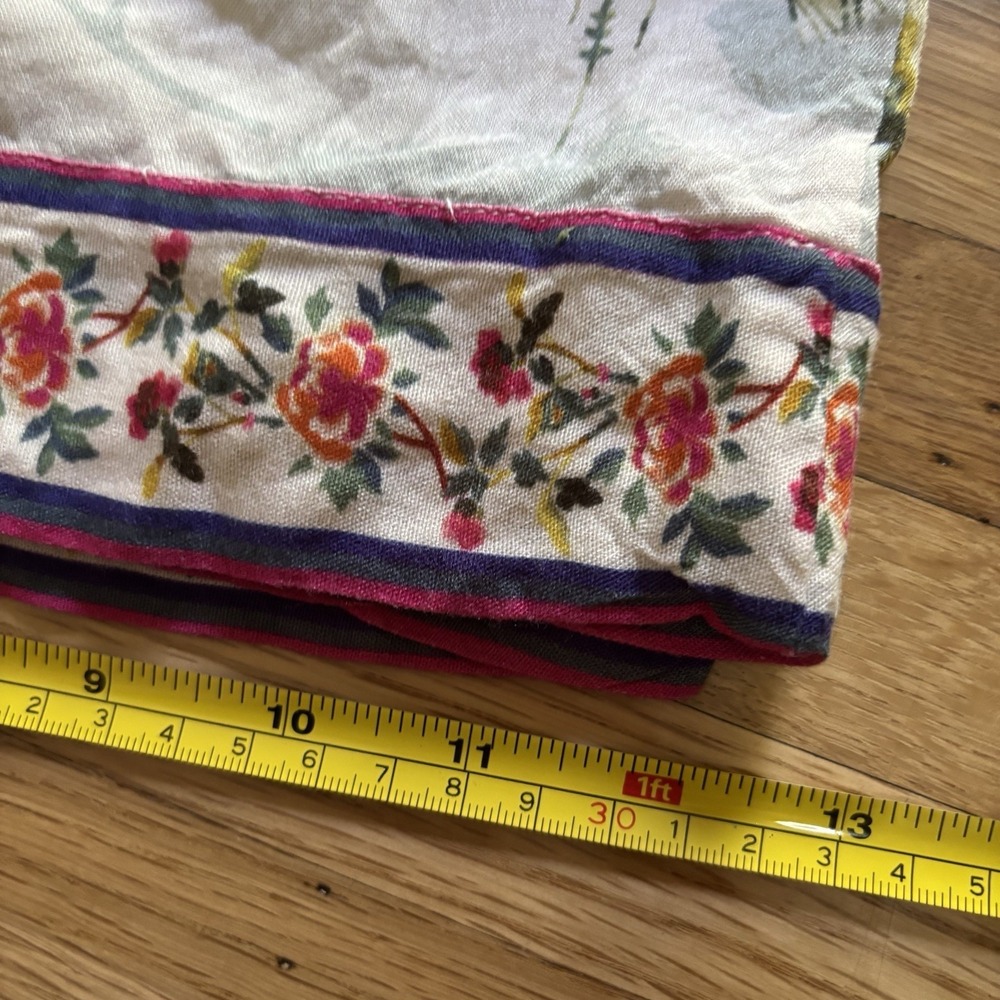 World Market Wide Leg Lounge Casual Pant L XL Peacock Floral Print Tropical Boho - Picture 7 of 11